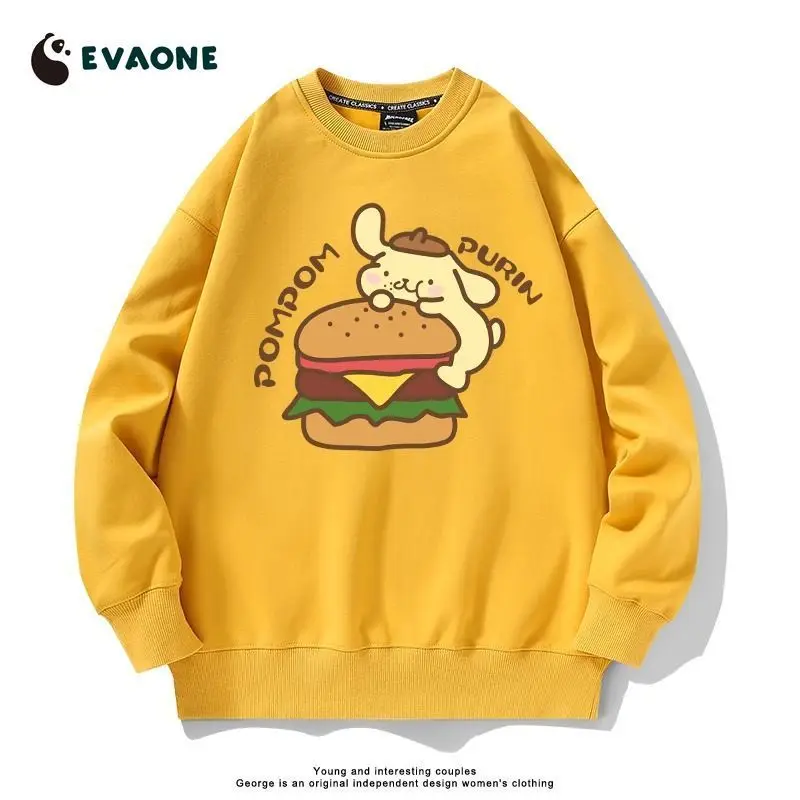 Pompompurin manica lunga con cappuccio Kawaii Sanrio Anime vestiti ragazze ragazzi simpatico cartone animato camicia Casual giocattoli adorabili