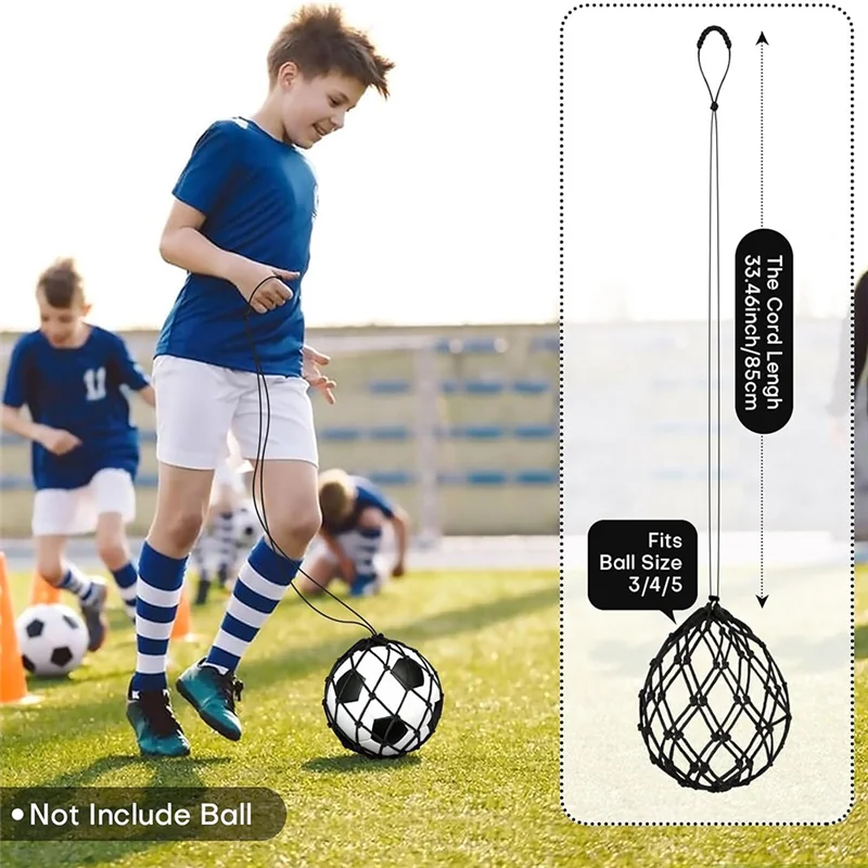 AEF5-2PCS Football Kick Trainer Soccer Ball Net Kicker, For Ball Size 3, 4, 5, Solo Soccer Kick Practice Training Aid