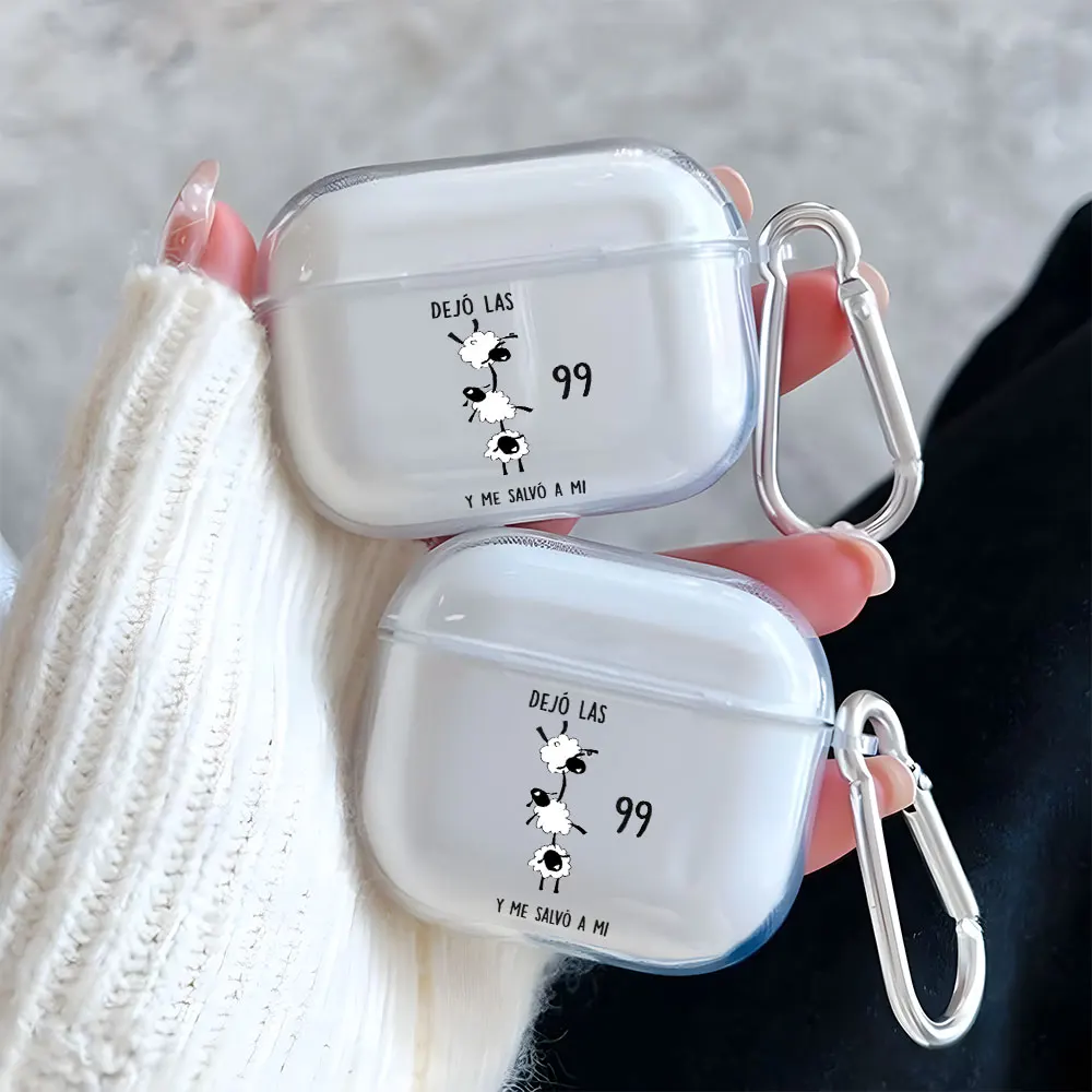 Funny Cartoon Sheep Clear Earphone Case for AirPods Pro 3/Pro 2/Pro Earbuds Case For AirPods 1/2/3/4 TPU Protective Cover