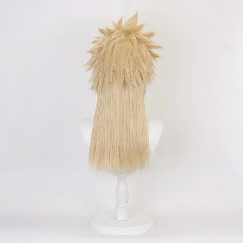 FC6Game Final Fantasy VII Cloud Strife Cosplay Costume Wig Adult Unisex Short Yellow Wigs With Hair Extensions Halloween Pr@FC8！