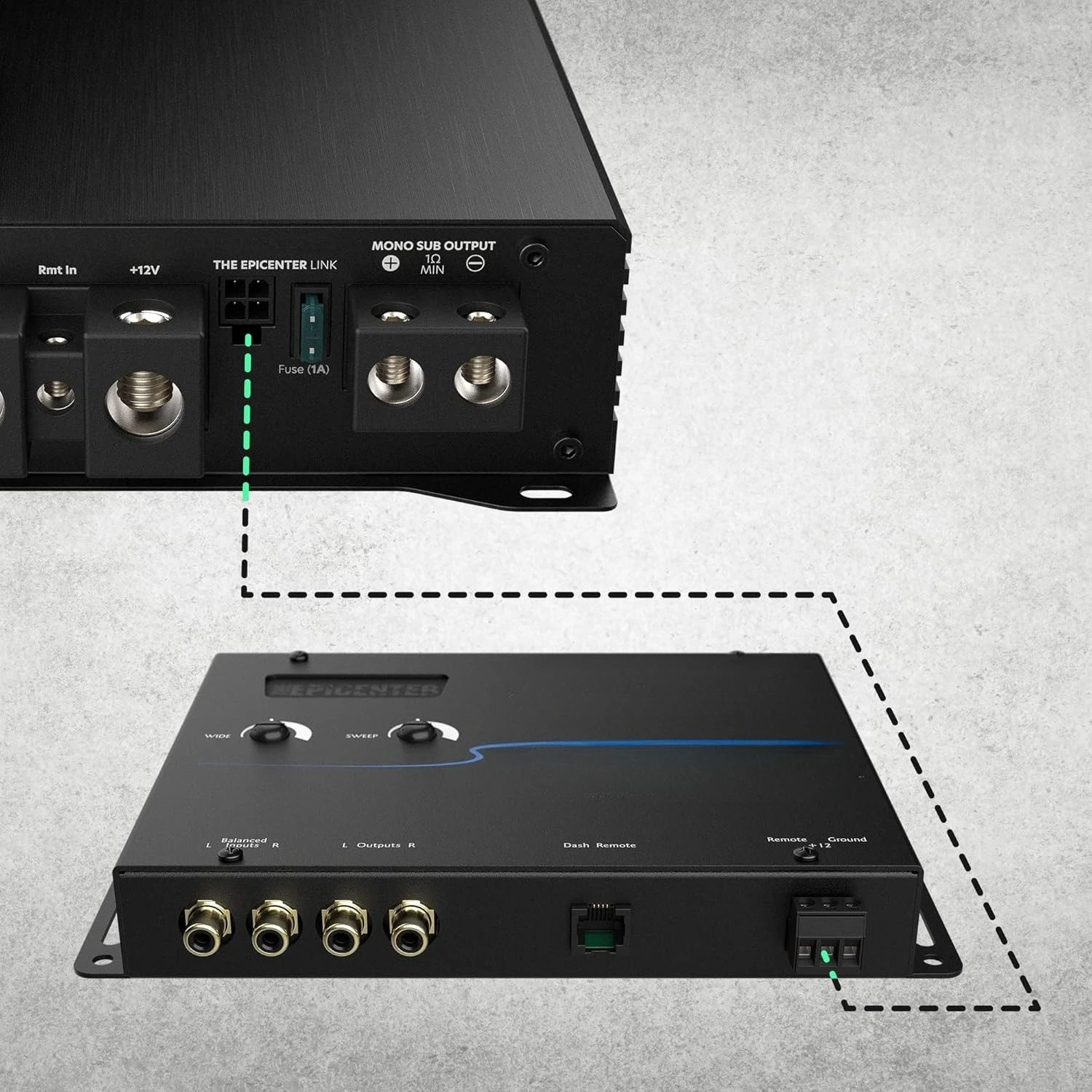 Processore di controllo del ripristino dei bassi digitale, potenziatore del bass audio per auto con telecomando cablato (nero) Nuovo