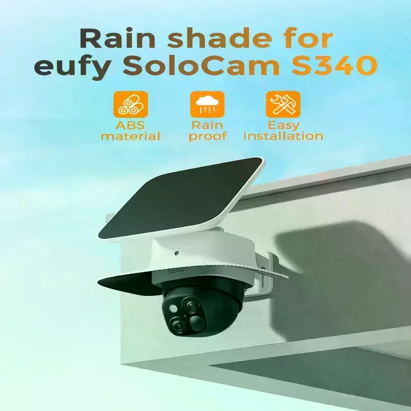 ABS Weatherproof Cover For Eufy S340 Protection Against Rain Sun White Security Camera Protective Cover