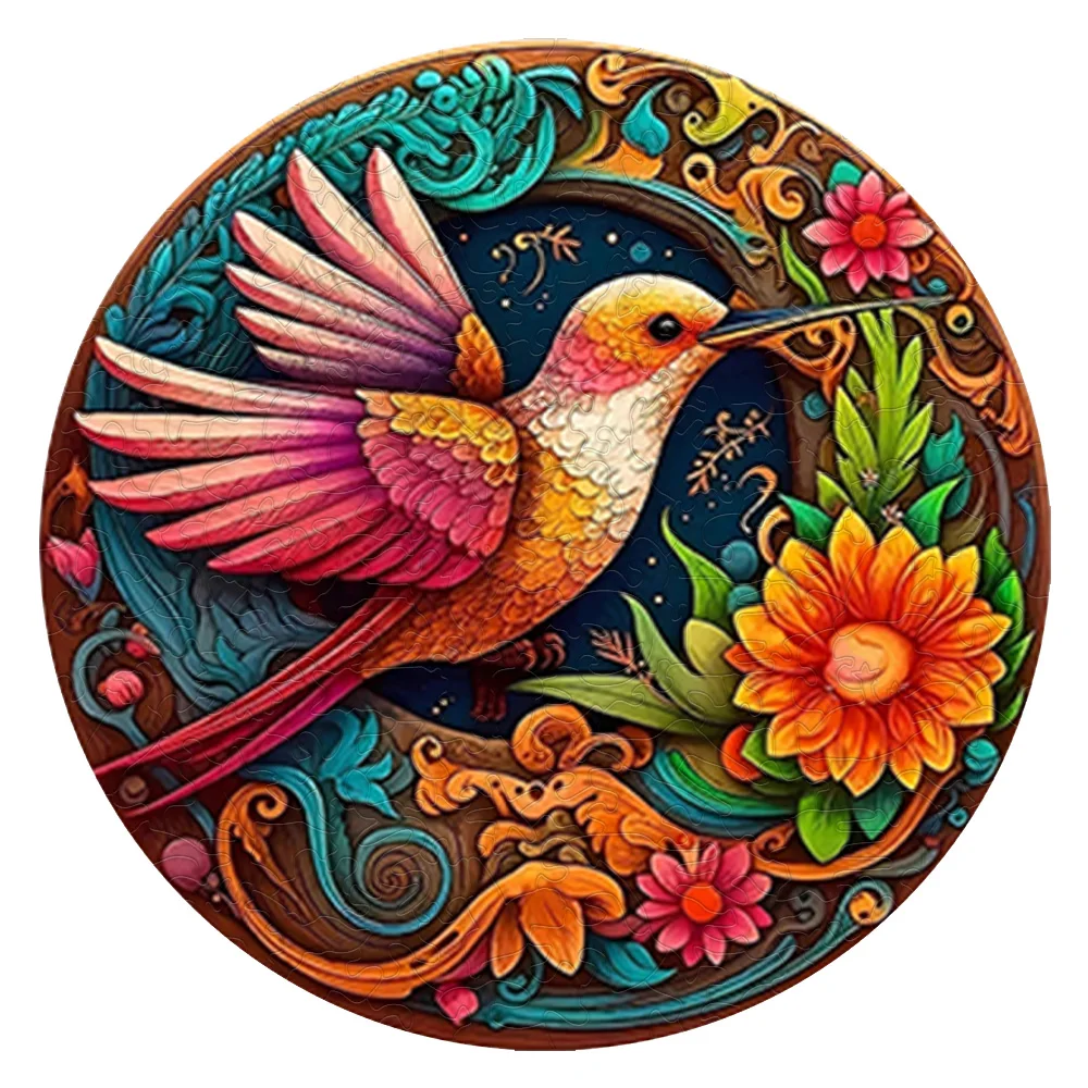 Beautiful Hummingbird Wooden Puzzle - Perfect Home Decoration & Holiday Gift Idea!