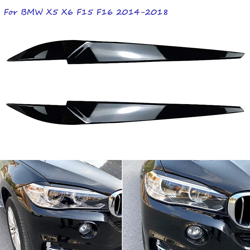 

Car Parts Front Headlight Cover Head Light Lamp Eyelid Eyebrow Trim ABS Stickers For BMW X5 X6 F15 F16 2014 2015 2018 2017 2018