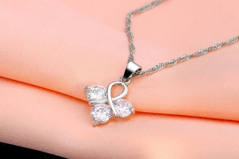 Nice Women Wedding Jewelry 925 Sterling Silver Cubic Zircon Cherry Shape Pendant  Jewelry Set Wholesale Factory Price