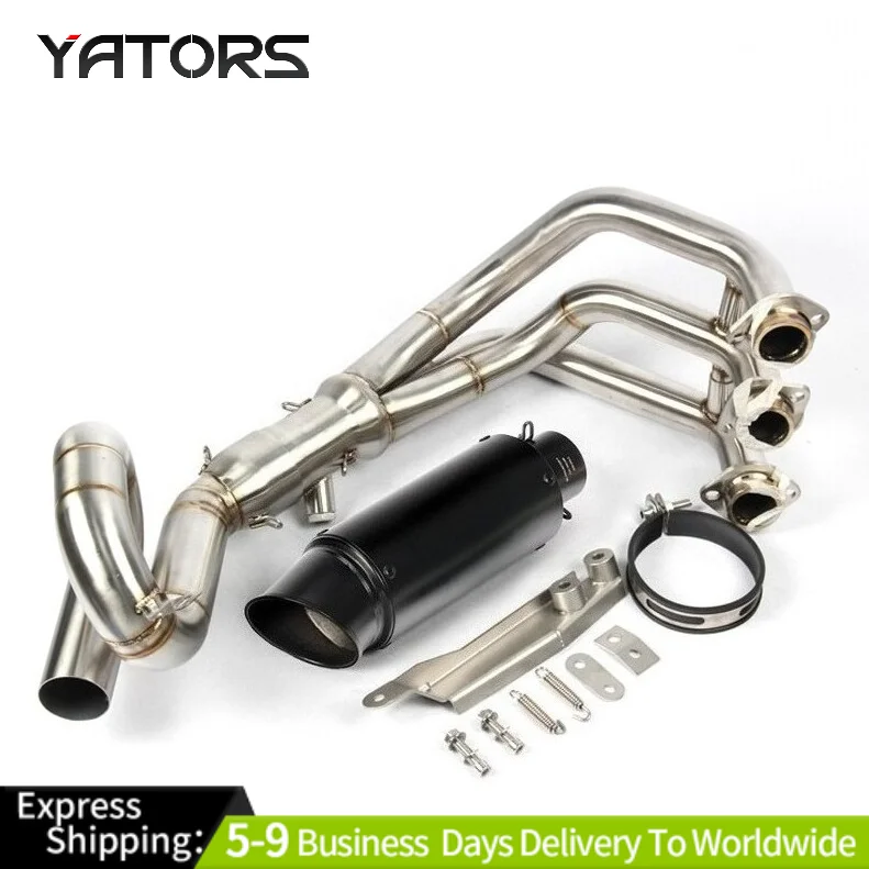 

For Yamaha MT09 FZ09 Elbow Front Link Pipe + 51mm Exhaust Tail Pipe Muffler Slip Exhaust Systems Exhausts Pipes