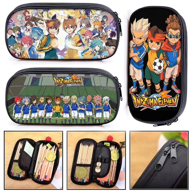 Anime Inazuma Eleven Print Cosmetic Case Pencil Bag Teenager Stationary Bags Cartoon Pencil Box School Supplies Gift