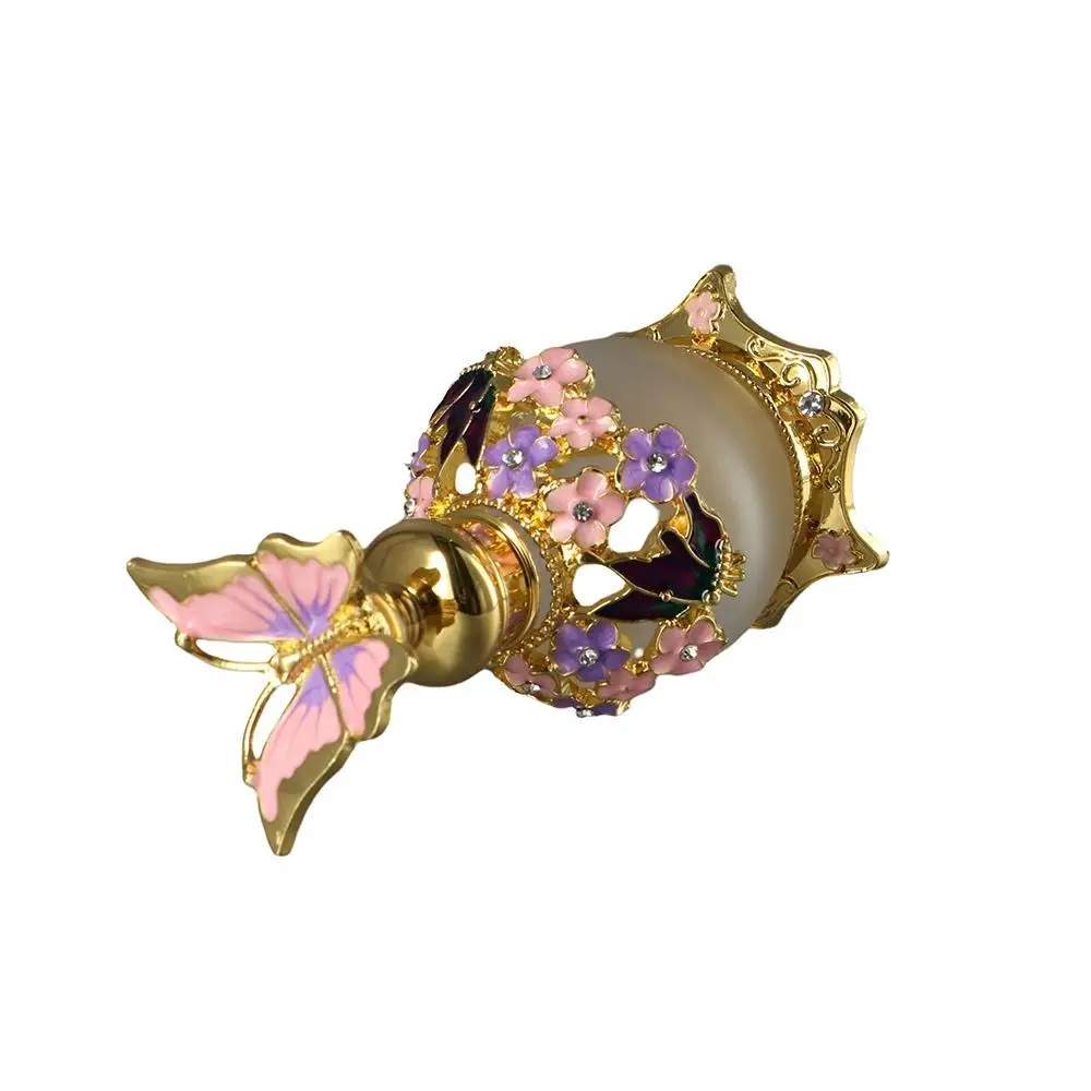 Gift Arab Style Metal Capped Empty Refillable Bottles Essential Oil Container Fragrance Container Gold Butterfly  Bottle