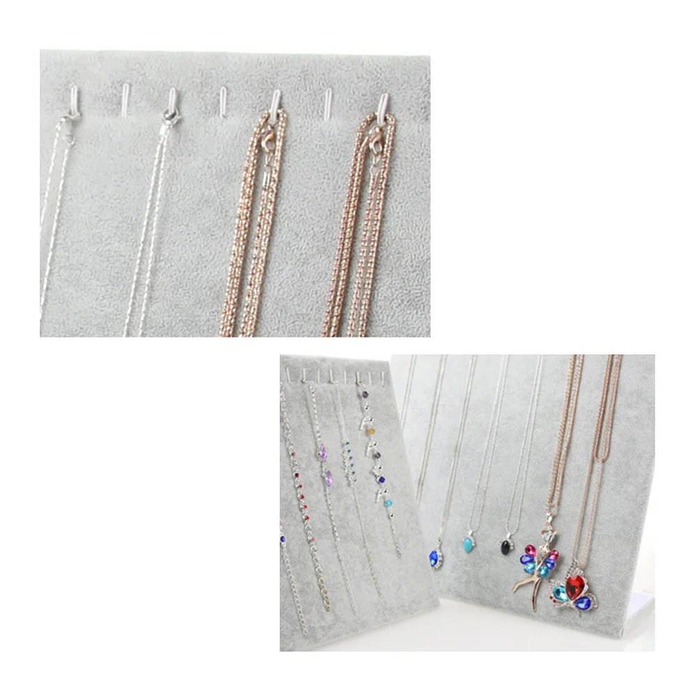 

Large Grey Necklace Chain Bracelet Display Stand Fabric Material Jewelry Organizer for Shows Necklace Display Stand
