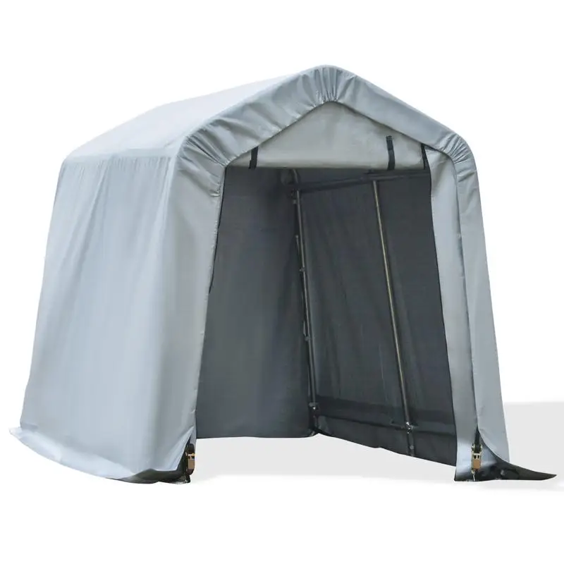 

Portable Garage 6'x8' Heavy Duty Storage Tent with Anti-UV PE Cover and Double Zipper Doors for Motorcycle, Bike, Garden Tools,