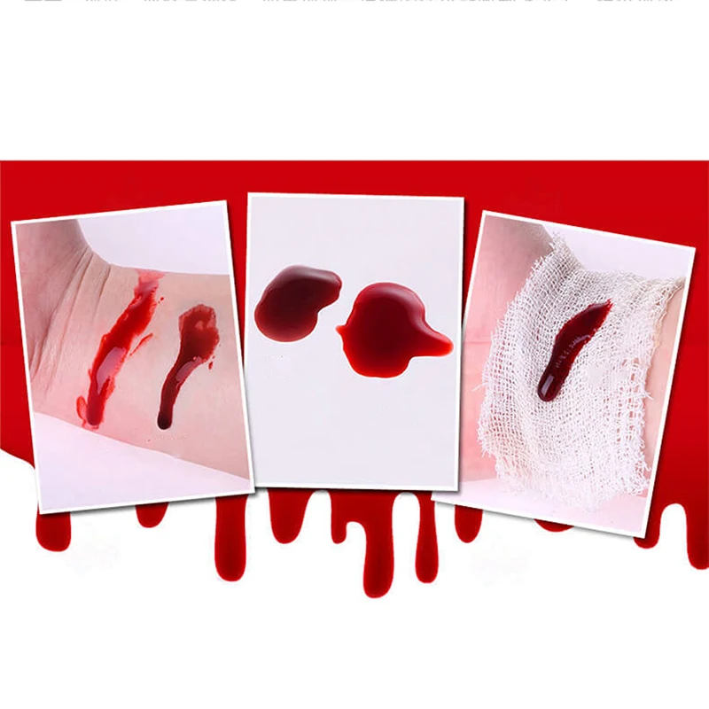 인조 피 할로윈 Cos 인간 뱀파이어 시뮬레이션 인간 이빨 조혈 소품, 할로윈 휴일 파티 용품, 5ml