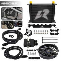 30 Row AN10 Oil cooler w/Bracket +7'' Fan Hose Kit For  BMW 3 Series N54 Engine 135 135i E82 335 335i E90 E92 E93 Black