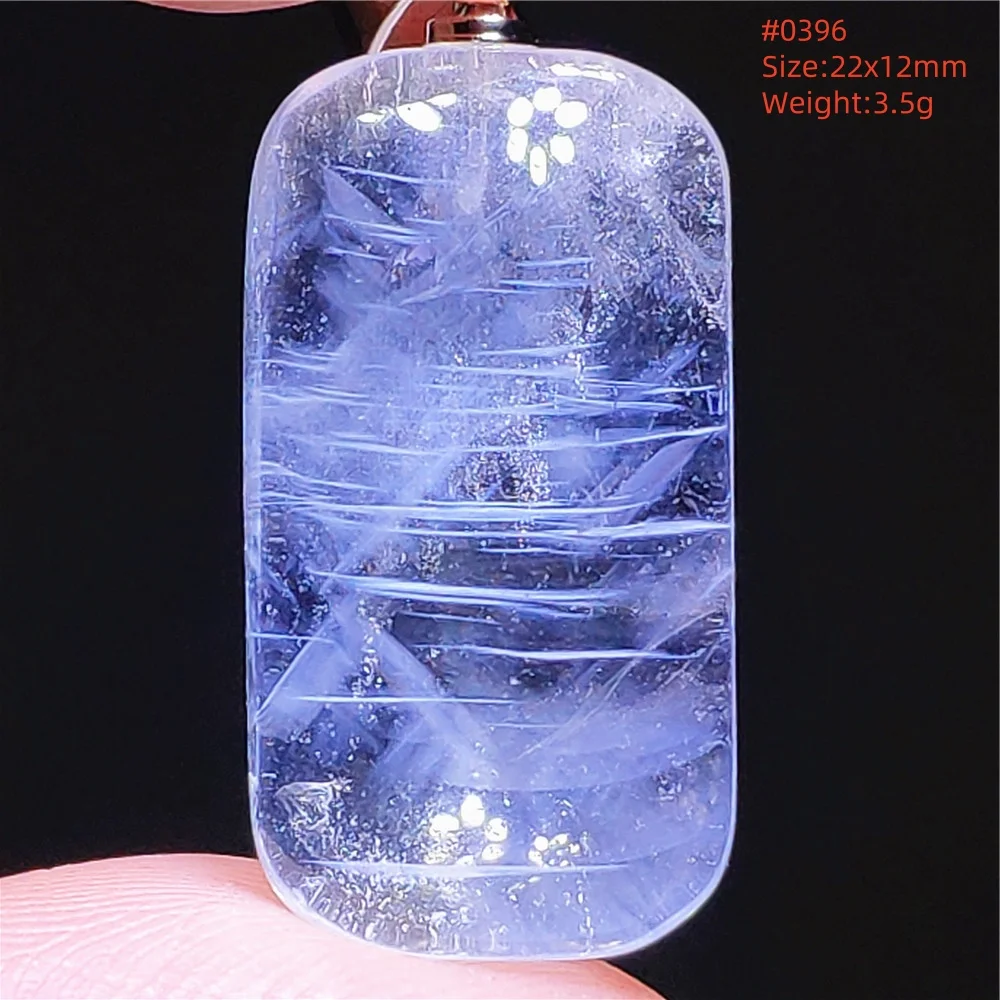 Natural Blue Needle Rutilated Quartz Pendant Pyramid Feather Rutilated Necklace Rectangle Stone Rare Women Men AAAAAAA