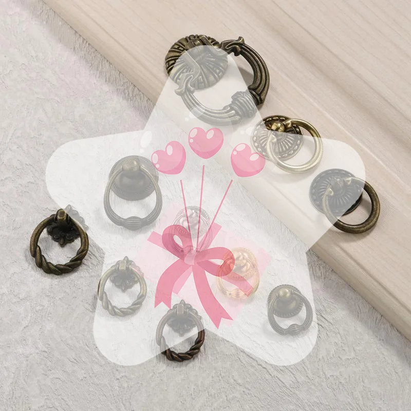 Retro Style Drawer Ring Pulls Heavy Duty Zinc Alloy for Kitchen Cabinet Dresser Drawer Home Furniture Renovation