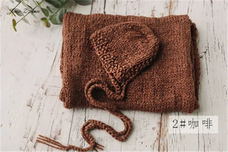 Jane Z Ann 11 color handmade knitted hat +wrap  baby photos studio shooting accessories newborn photography props