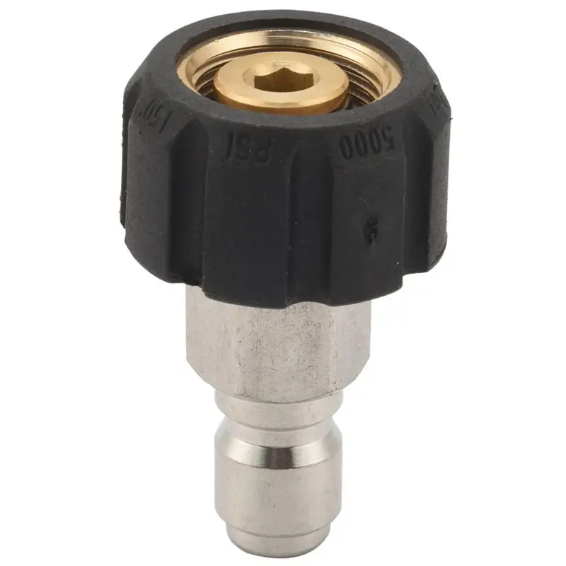 Practical 16X Pressure Washer Adapter Set, Quick Connect Kit, Metric M22 15Mm Female Swivel To M22 Male Fitting, 5000 Psi