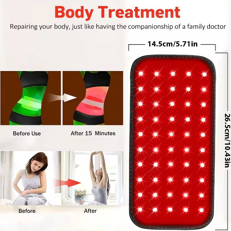 

Red Infrared Light Therapy Pad 660nm 850nm LED Health Care for Face and Body Back Knee Hands Feet Relief Heat Pad Portable