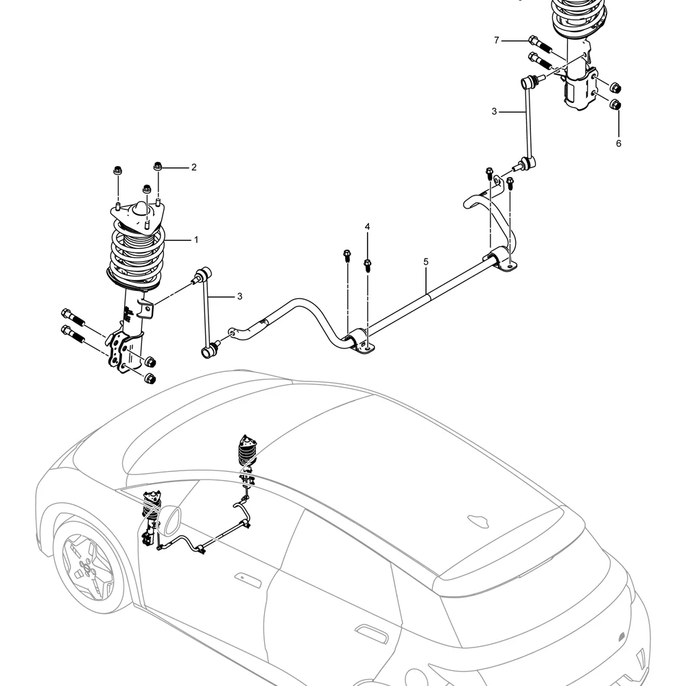 For Byd Dolphin 2022-2025 Em2e-03011 Front Stabilizer Bar And Shock Absorber Assembly Original Car Accessories Para Auto Tools