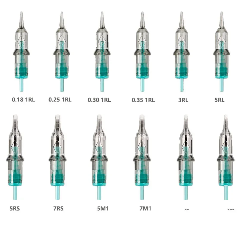 Agujas de cartucho de tatuaje de 0,25 MM, aguja de seguridad esterilizada para máquina de maquillaje permanente, herramienta de aguja para Microblading, maquillaje coreano, 0,3