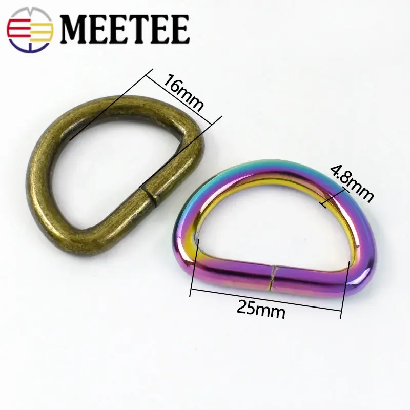 10/20/50Pcs Meetee 25mm Metal O Dee D Ring Buckles Webbing Clasp DIY Bags Purse Strap Belt Dog Collar Chain Hardware Accessories