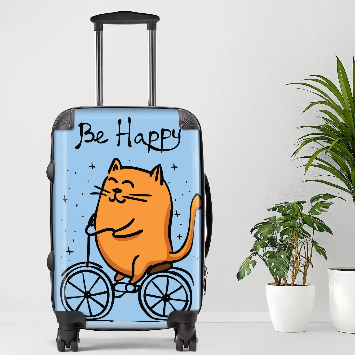 

Be Happy Luggage, 20/24/28 Inch Luggage, Carry-On, Custom Luggage, Luggage Set, Suitcase, Travel, Vacation, Cabin Suitcase, Cust