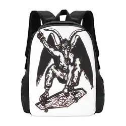 Baphomet Skateboard Hot Sale Schoolbag Backpack Fashion Bags Baphomet Skateboarding Satanic Goat Wings Devil Skater Skating