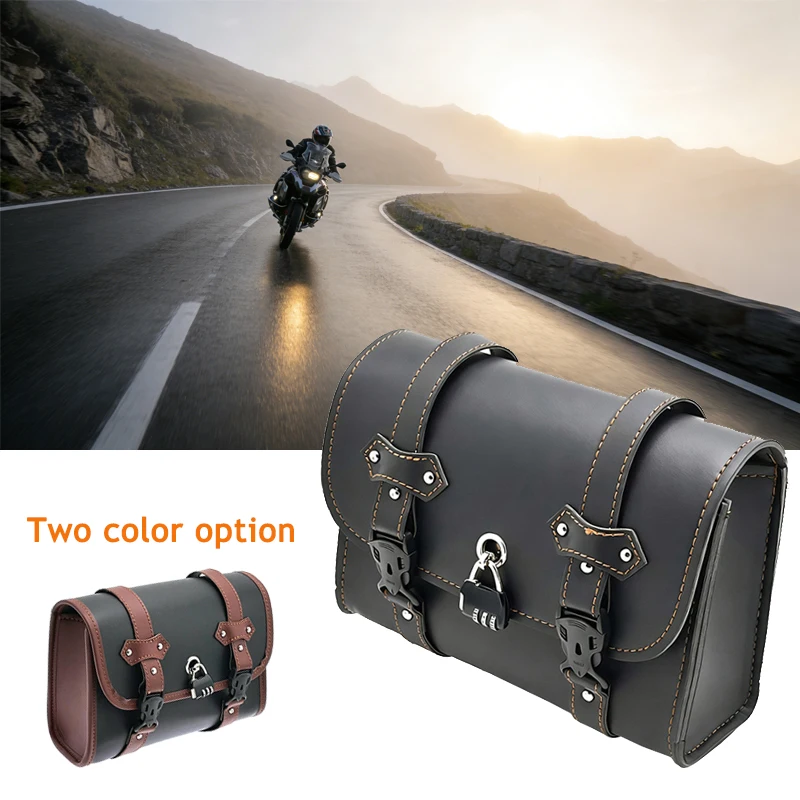 

Водонепроницаемая боковая сумка для мотоцикла, винтажная седельная сумка из искусственной кожи для мотоцикла, запираемый чехол для хранения, дорожная сумка для электрического велосипеда