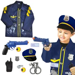 Career Day Police Costume for kids, Exquisite Police Officer Costume for Kids Christmas Costumes for Boys Girls, Dress Up Police