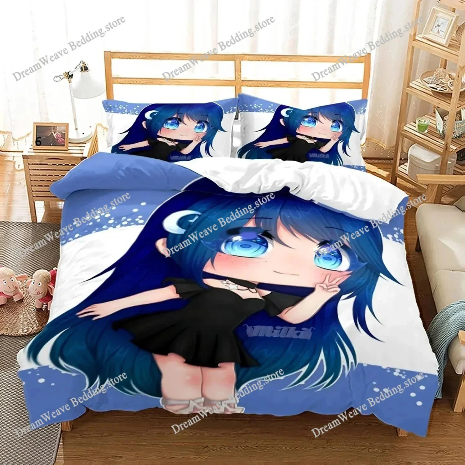 Gacha Life Luxury Bedding Set Japan Anime Cartoon Duvet Cover Set Comforter Bedspread Twin Single Size Printed Home Textile741