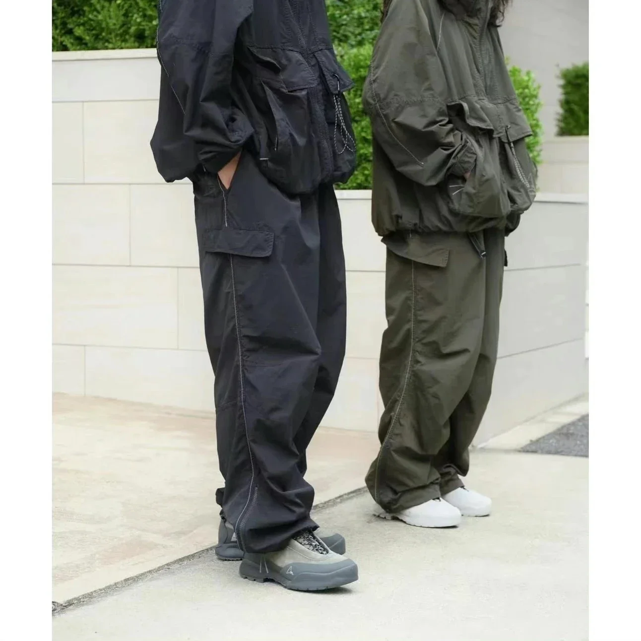 ROA x and wander Men Outdoor Hiking Cargo Pants Quick Dry Water Repellent Side Zip Adjustable Cuff Multi Pocket Casual Trousers