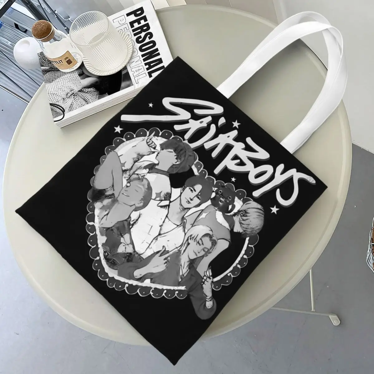 

Saja Boys Shopper Bag Kpop Demon Hunters Aesthetic Handbags Polyester College Tote Bag Women Designer Shoulder Bag