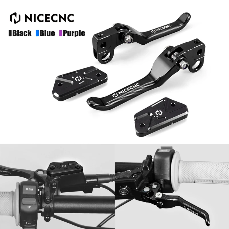 NICECNC Front Rear Brake Levers Brake Reservoir Covers For SUR-RON Surron Light Bee X S L1E Segway X160 X260 Electric Dirt Bike