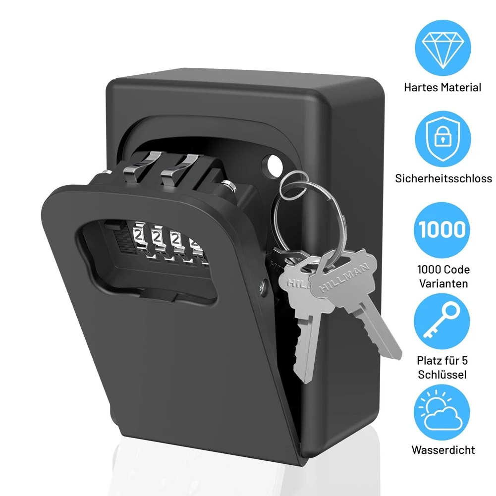 Сейф для ключей, 4-значный настенный Сейф для хранения ключей, органайзер для безопасности паролем, защитный кодовый замок для автомобиля, домашний сейф для ключей