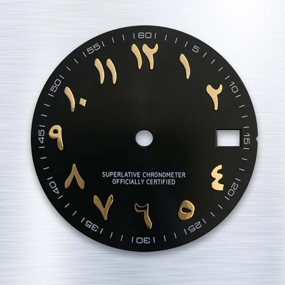 28.5mm s logotipo dial sol padrão árabe prata prego adequado para nh35 nh36 movimento relógio modificação reparação acessórios