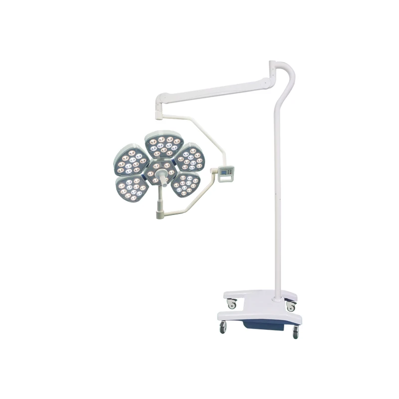 

Cheap Price Medical Vertical Mobile Operating Room Lamp Petal 5 LED Shadowless Surgical Light