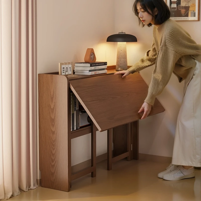 

Solid wood folding desk, student home bedroom, simple small apartment, writing complete study desk computer