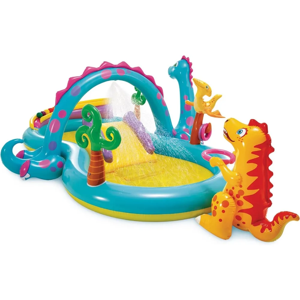 

11' x 7.5' x 44" Dinoland Play Center Kiddie Inflatable Outdoor Swimming Pool