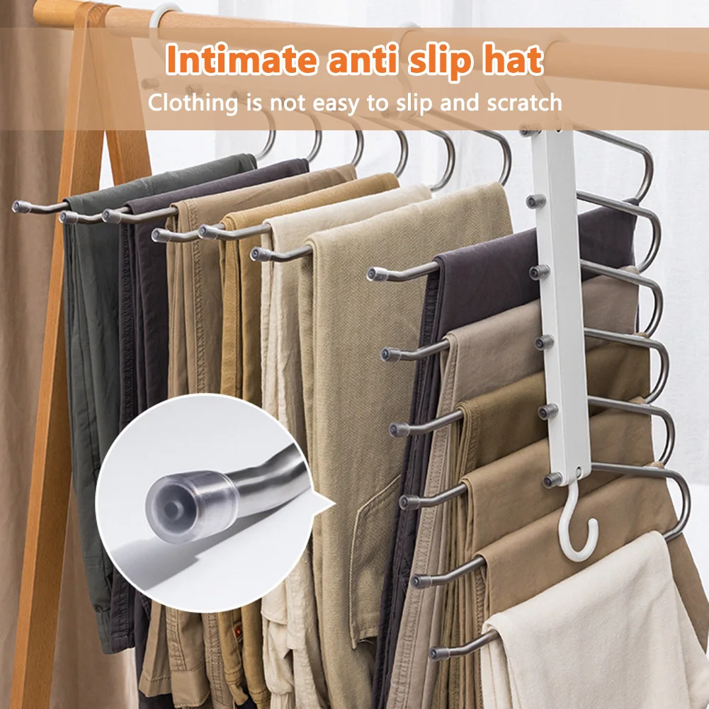 

Folding Pants Storage Multifunctional Hanger for Pant Rack Hanger Clothes Organizer Hangers Save Wardrobe Space Bedroom Closets