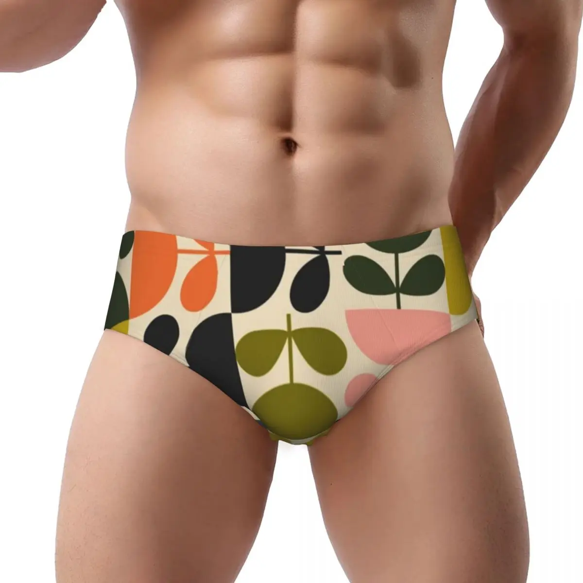 

Мужские трусы Orla Kiely Flower на заказ, мужское дышащее нижнее белье, трусы