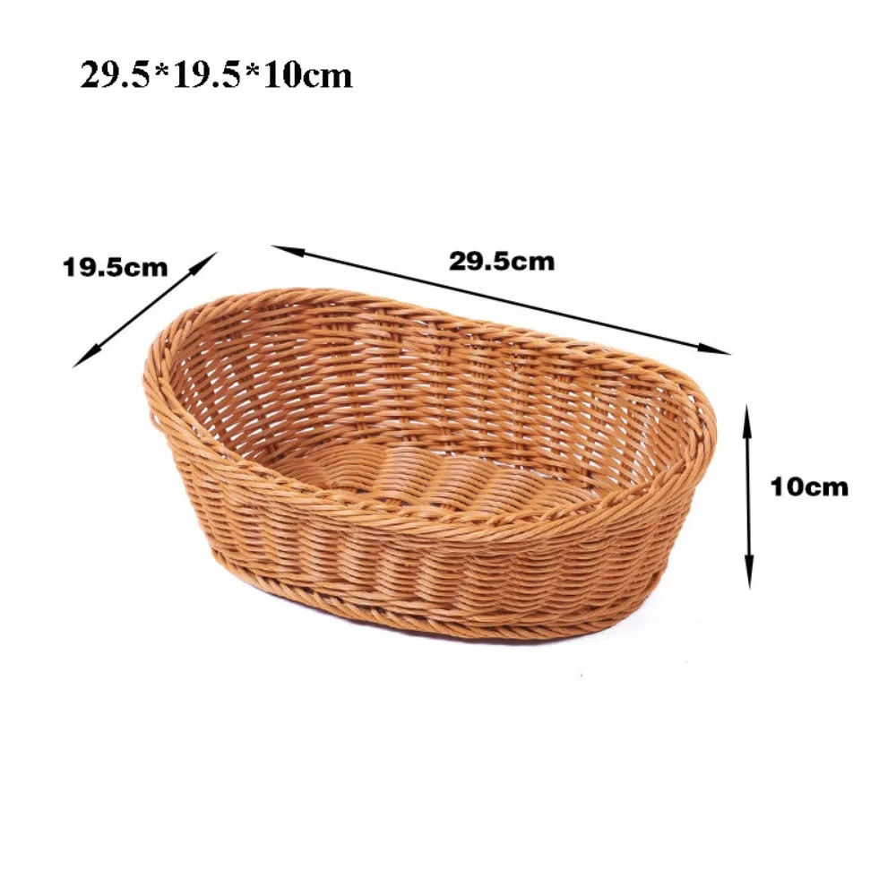 Paniers de service en rotin tressé résistant, paniers à pain, fruits et légumes faits à la main pour la maison, 8 styles