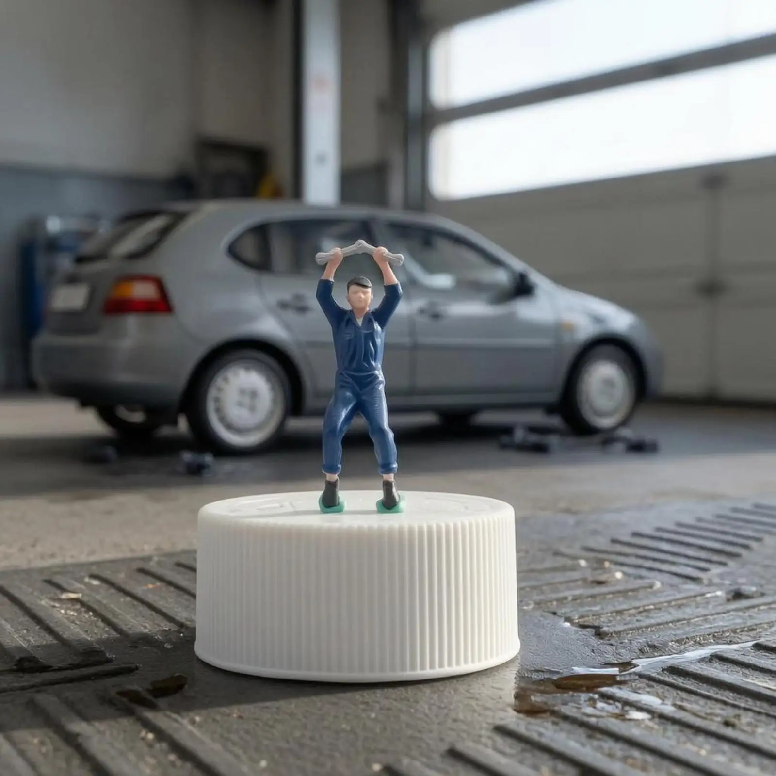 ガレージで作業するメカニックのフィギュア。1/64スケールの - Resin Craft Workshop のレビューと価格