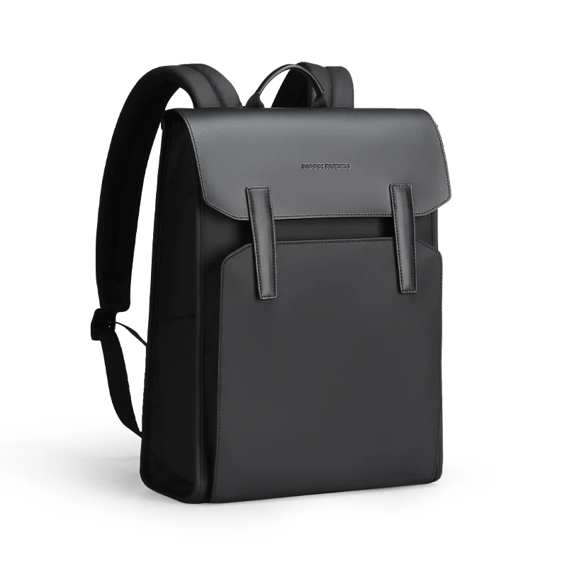 

MARK RYDEN Minimalist Flap Backpack, Laptop Bag with Leather & Oxford Fabric, All-purpose Bag for Study Commute Outdoor