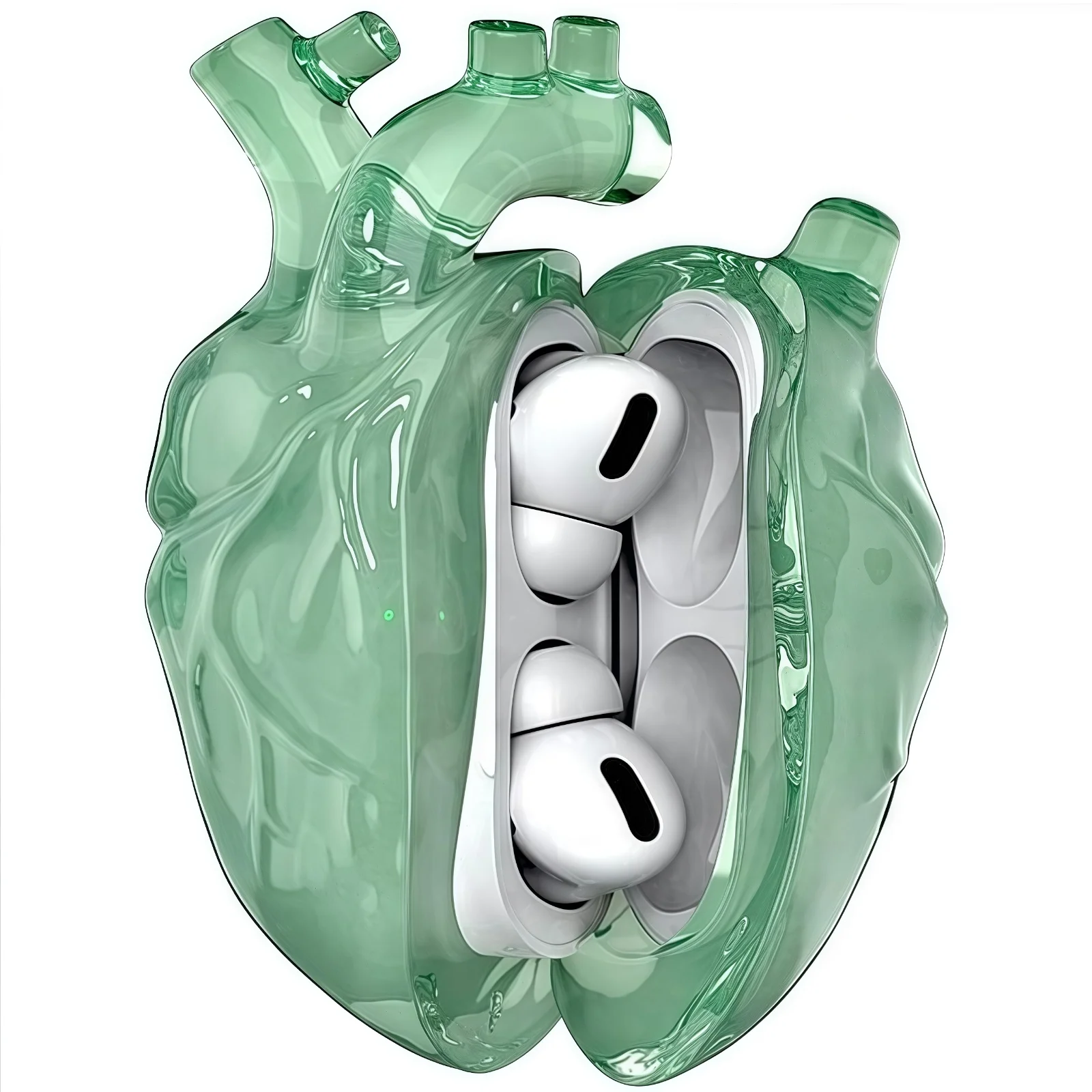 For AirPods Pro 3 Heart-Shaped Liquid Silicone Case, Cute Soft Protective Cover with Anti-Slip Design