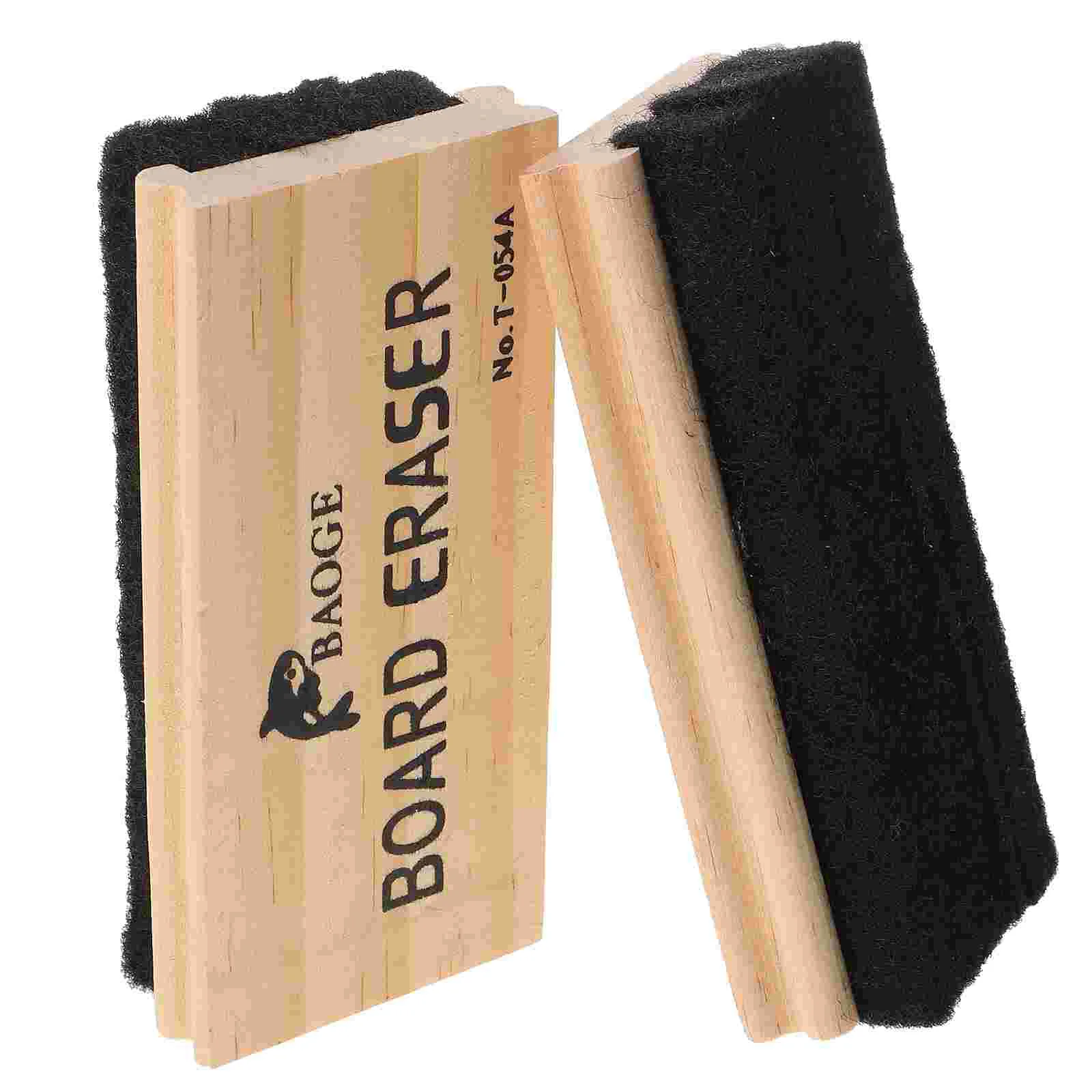 

2 Pcs Office Eraser Blackboard Wood Chalkboard Whiteboard for Wool Felt Wooden Accessories