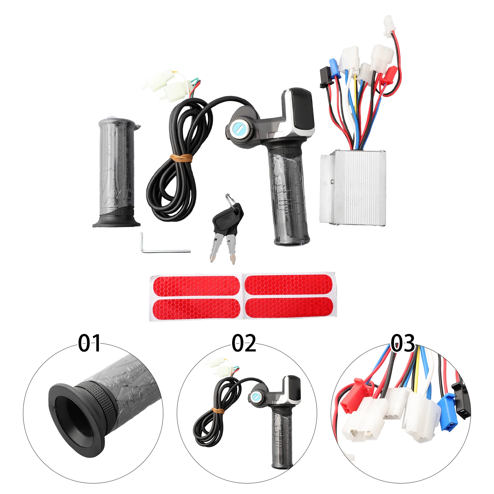 

For Electric Scooter EBike Controller&Throttle 24-48V 250W-1000W Brushed Controller Steel Throttle High Quality