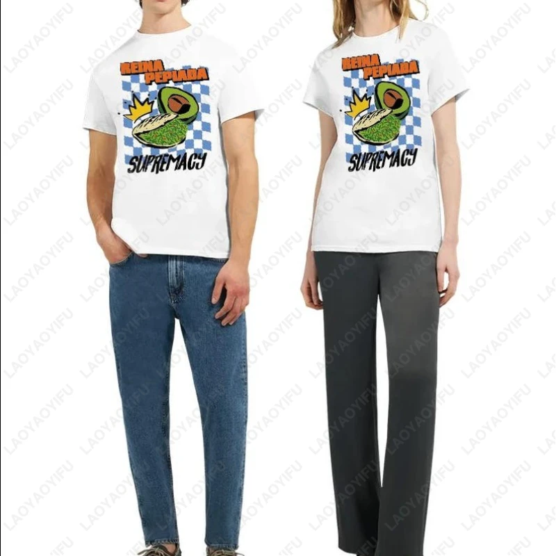 رينا بيبادا فينيزويلا فودي الأفوكادو بلايز موضة الصيف تتجه نمط متقلب الشارع الشهير التي شيرت الرجال النساء القطن تيز