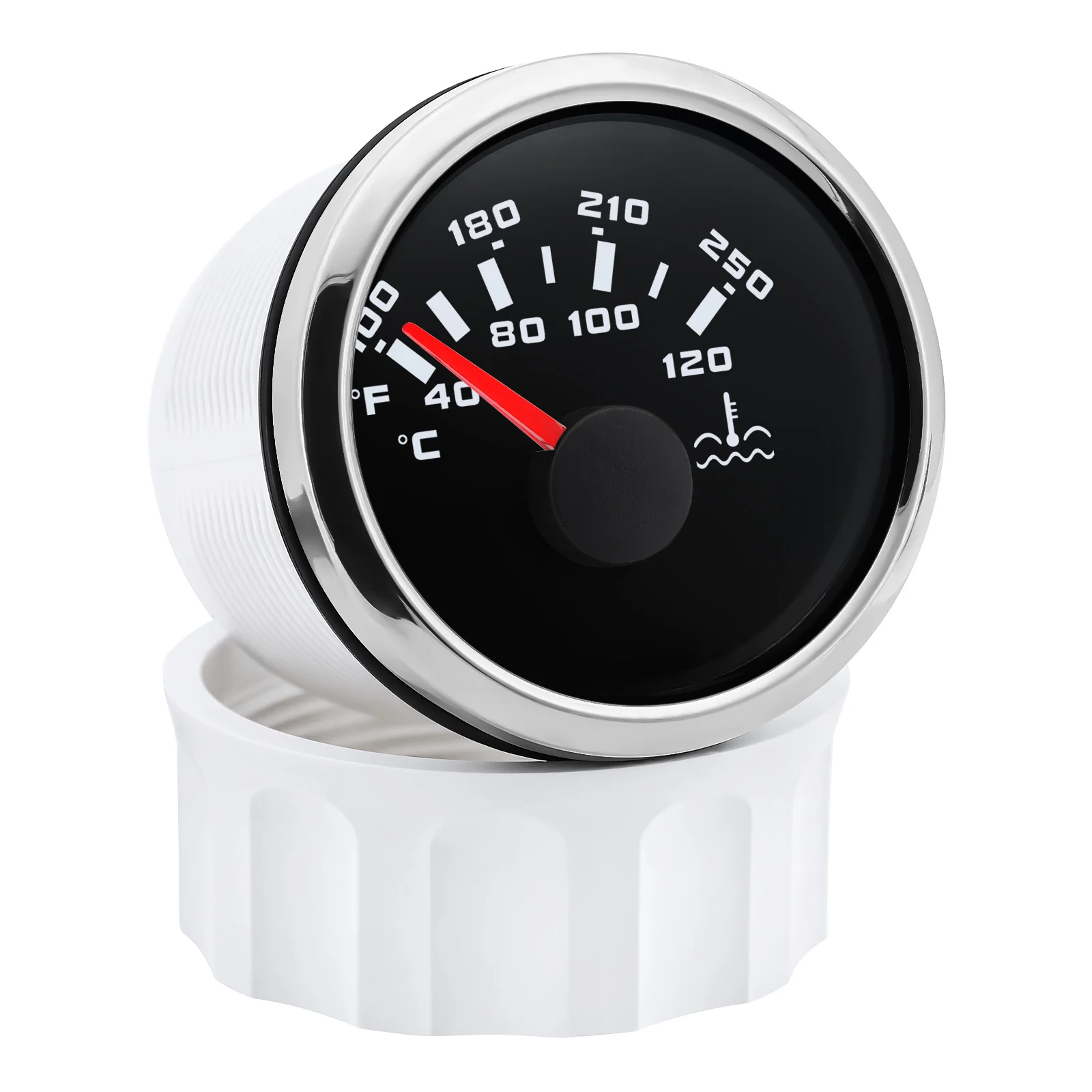 52mm Water Temp Meter NMEA2000 Signal Port STBD 40-120℃ 100-250℉ Temperature Gauge Indicator Red LED for Boat Car NMEA 2000