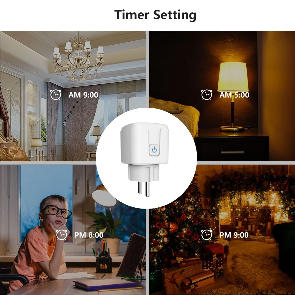 Homekit-スマートプラグ,EU,16A,ハイパワーコンセントアプリ,リモコン,音声制御,Alexa,Google,alice,Siriと互換性があります