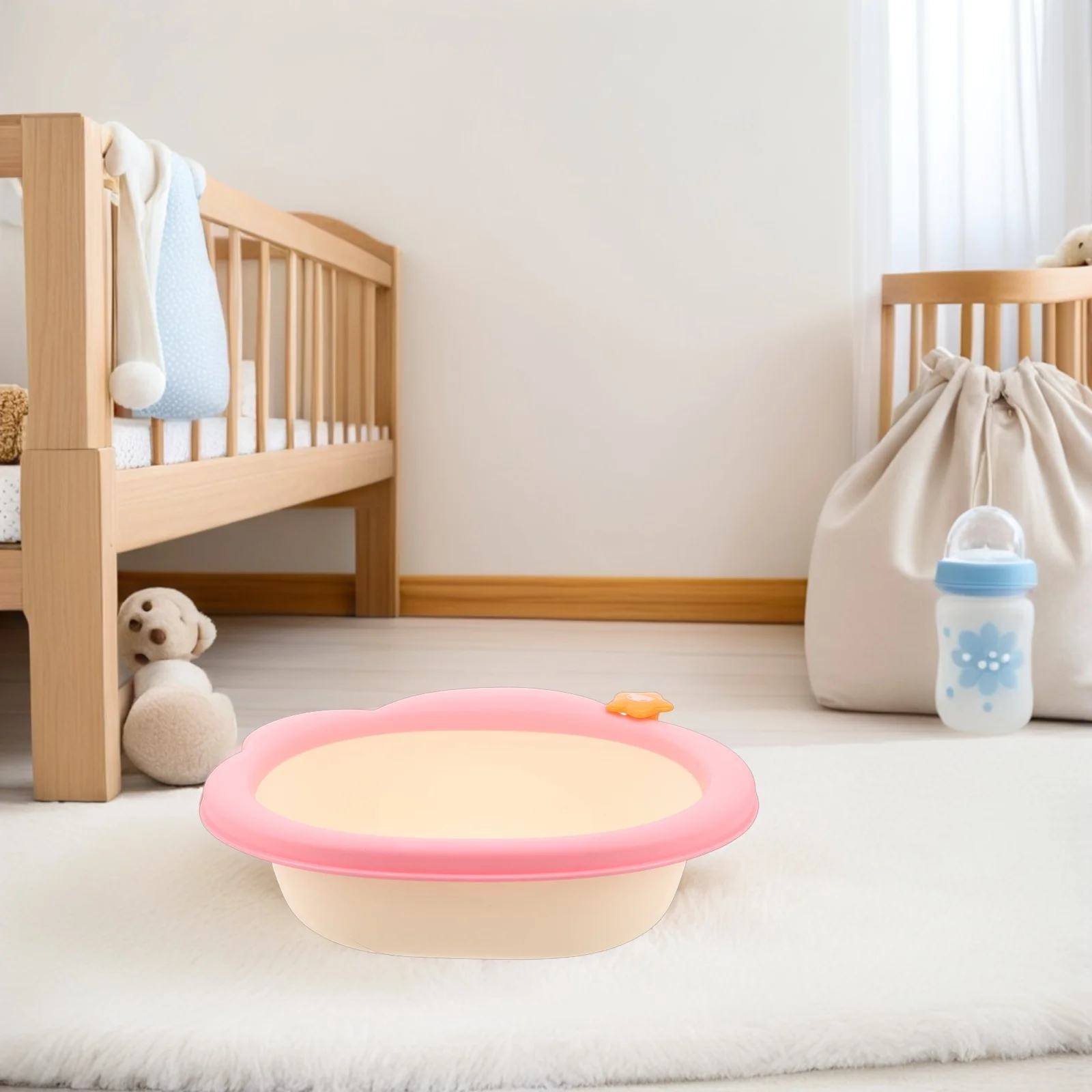 4200Ml Baby Wash Basin Lightweight Portable For Infant Face Feet Bath Stackable Home Travel Essential Multi-Purpose Plastic