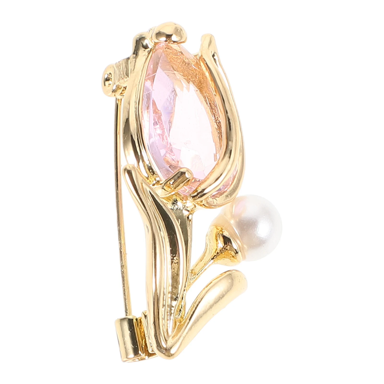 

Tulip Brooch Floral Lapel Pins Fashion Brooches for Women Special Someone Dress Jewelry Accessories Faux Pearl